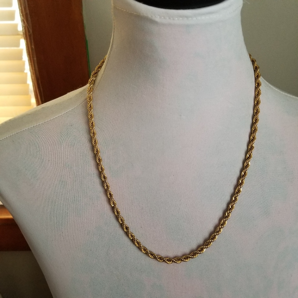 Relisted -Vintage rope chain gold tone metal - Picture 5 of 13